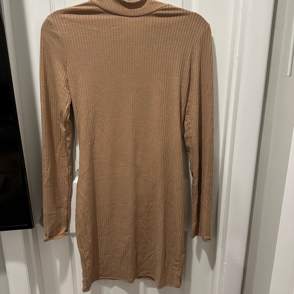 Forever 21 Long Sleeve Tan Dress